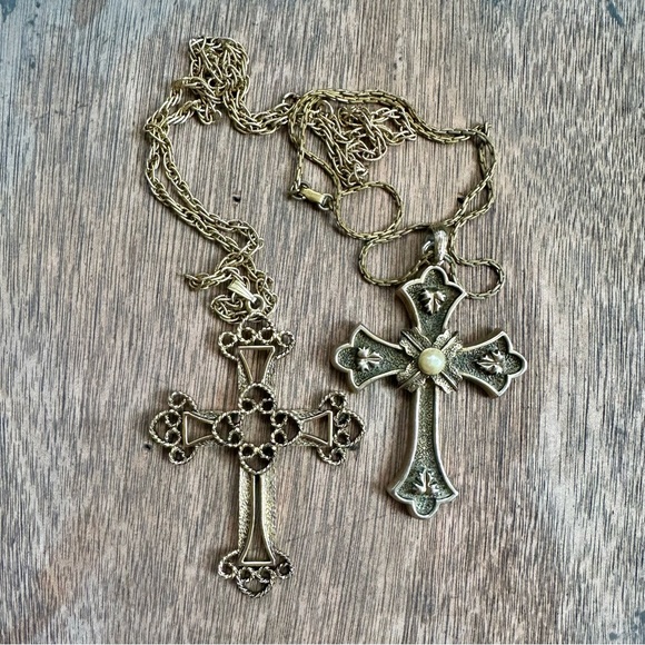 Vintage 1970s Sarah Coventry Limited Edition xl cross pendant necklaces main image 6